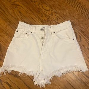 Zara White Cut off Jean shorts